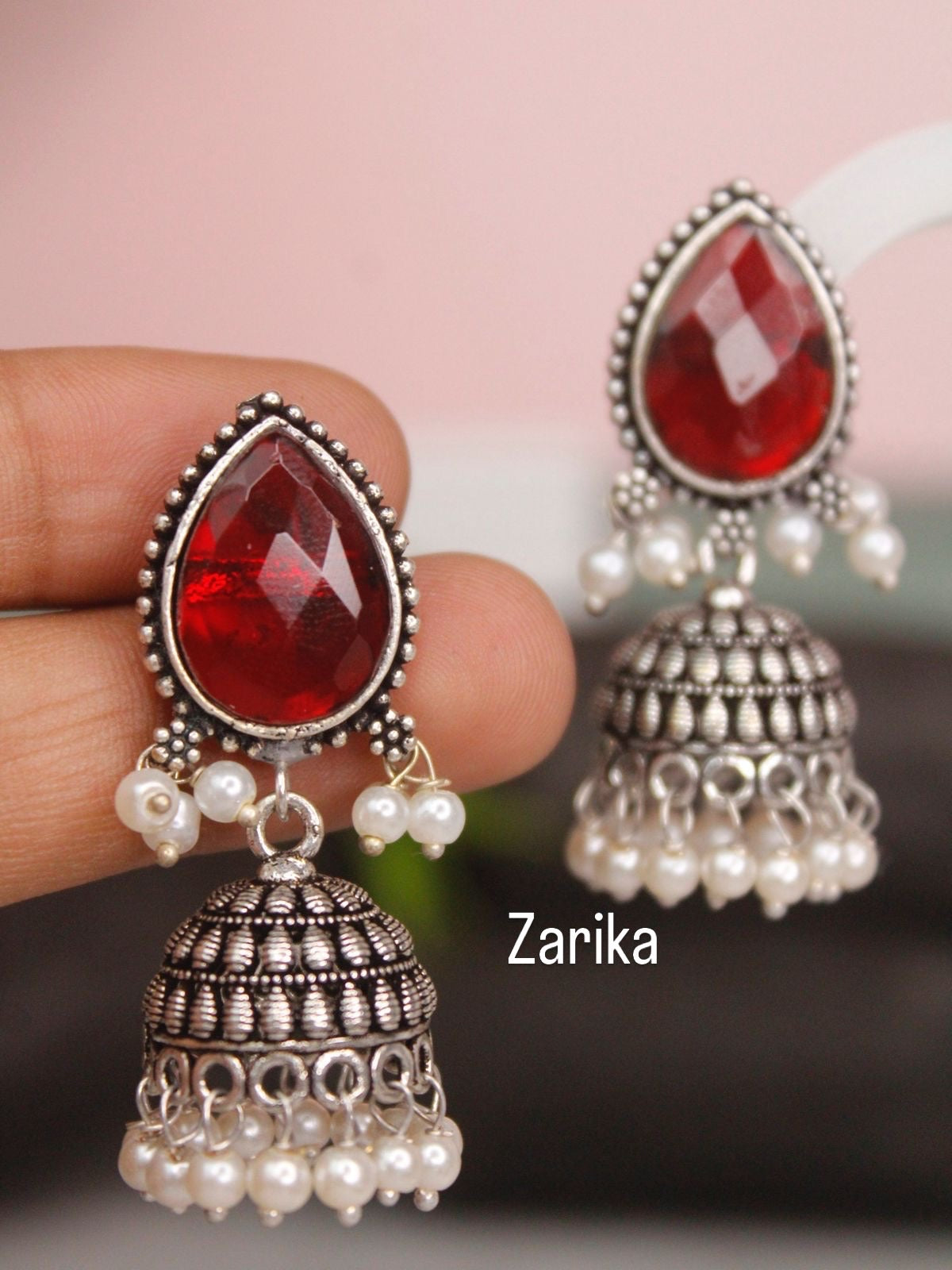 Monalisa Stone Jhumki Earrings