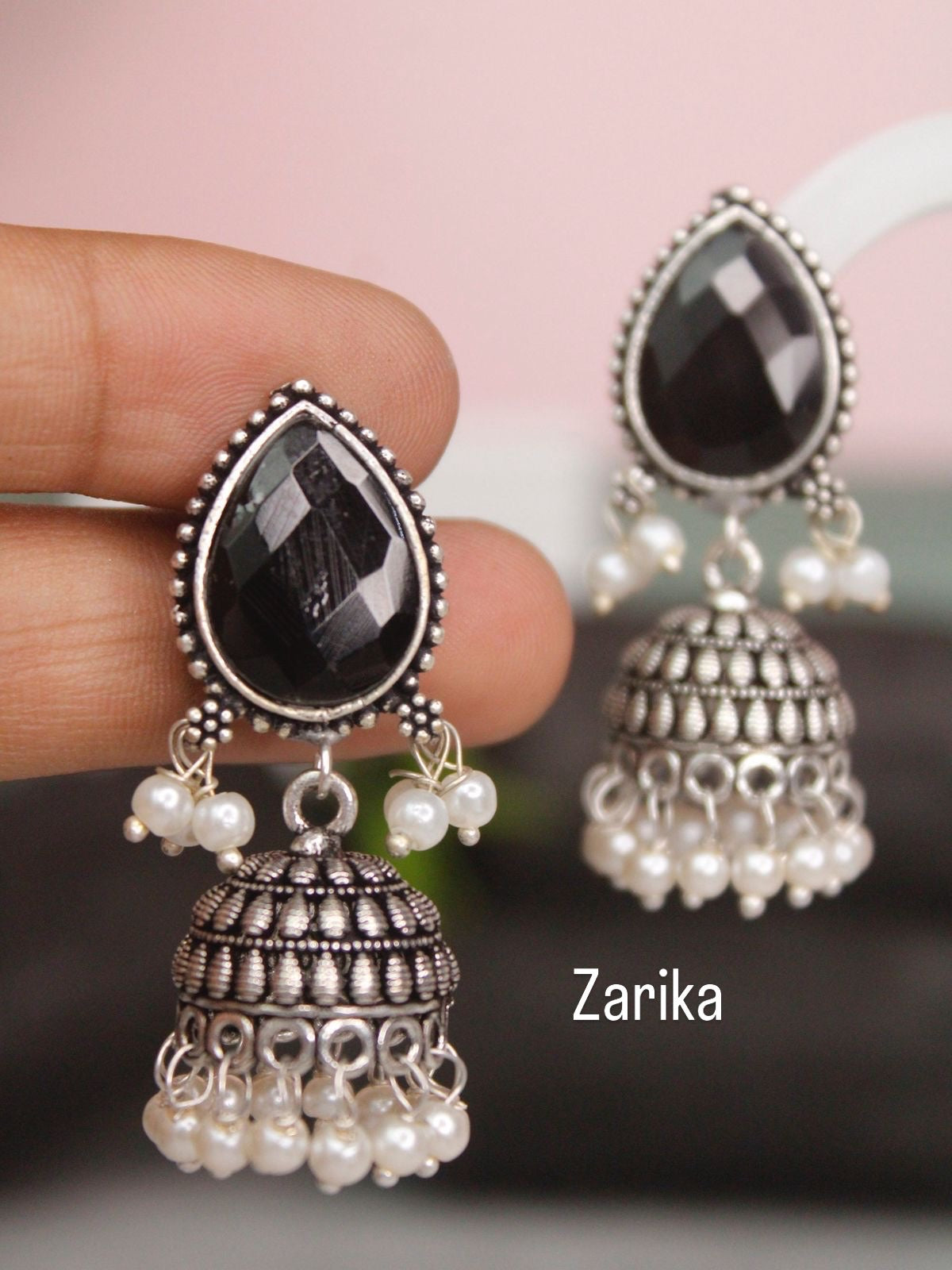 Monalisa Stone Jhumki Earrings