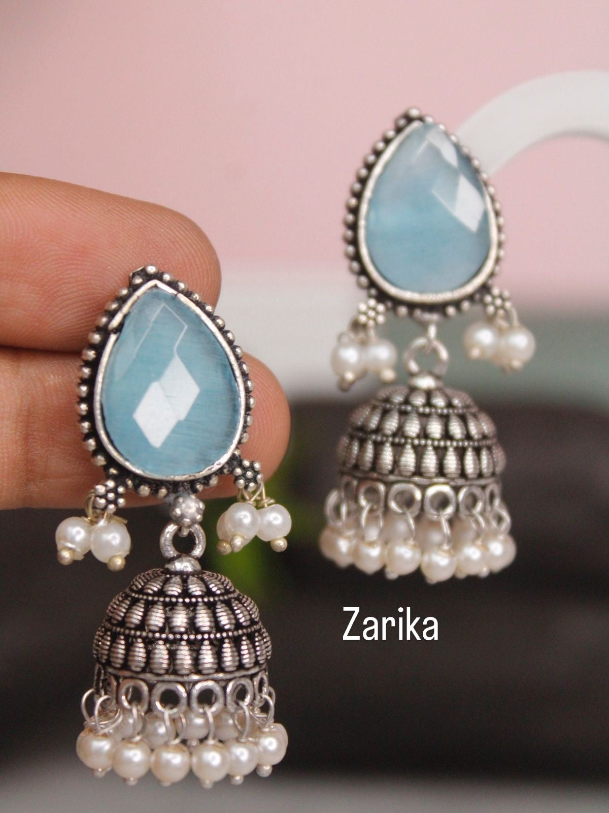 Monalisa Stone Jhumki Earrings