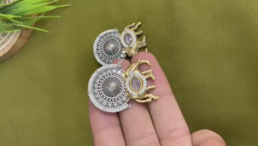 Monalisa Stone Jhumki Earrings