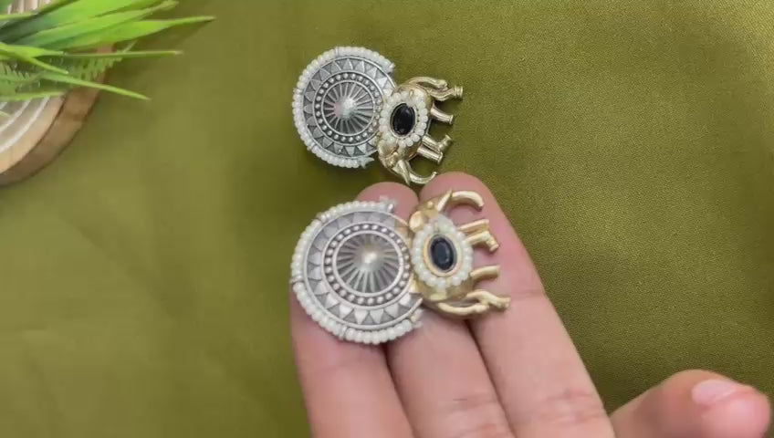 Monalisa Stone Jhumki Earrings